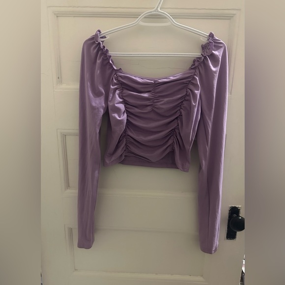 ❣️3/$30 SHEIN Sweetheart Neck Frill Trim Ruched Top - Picture 3 of 8